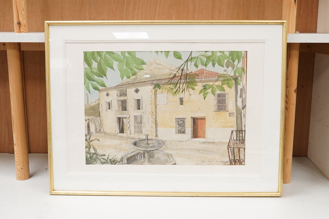 John Skelton (1925-2009), ‘Siesta, Spain’, 1970 and 1993, England, signed and inscribed in pencil, label verso, watercolour, 33 x 46cm, Provenance: from the artist's family